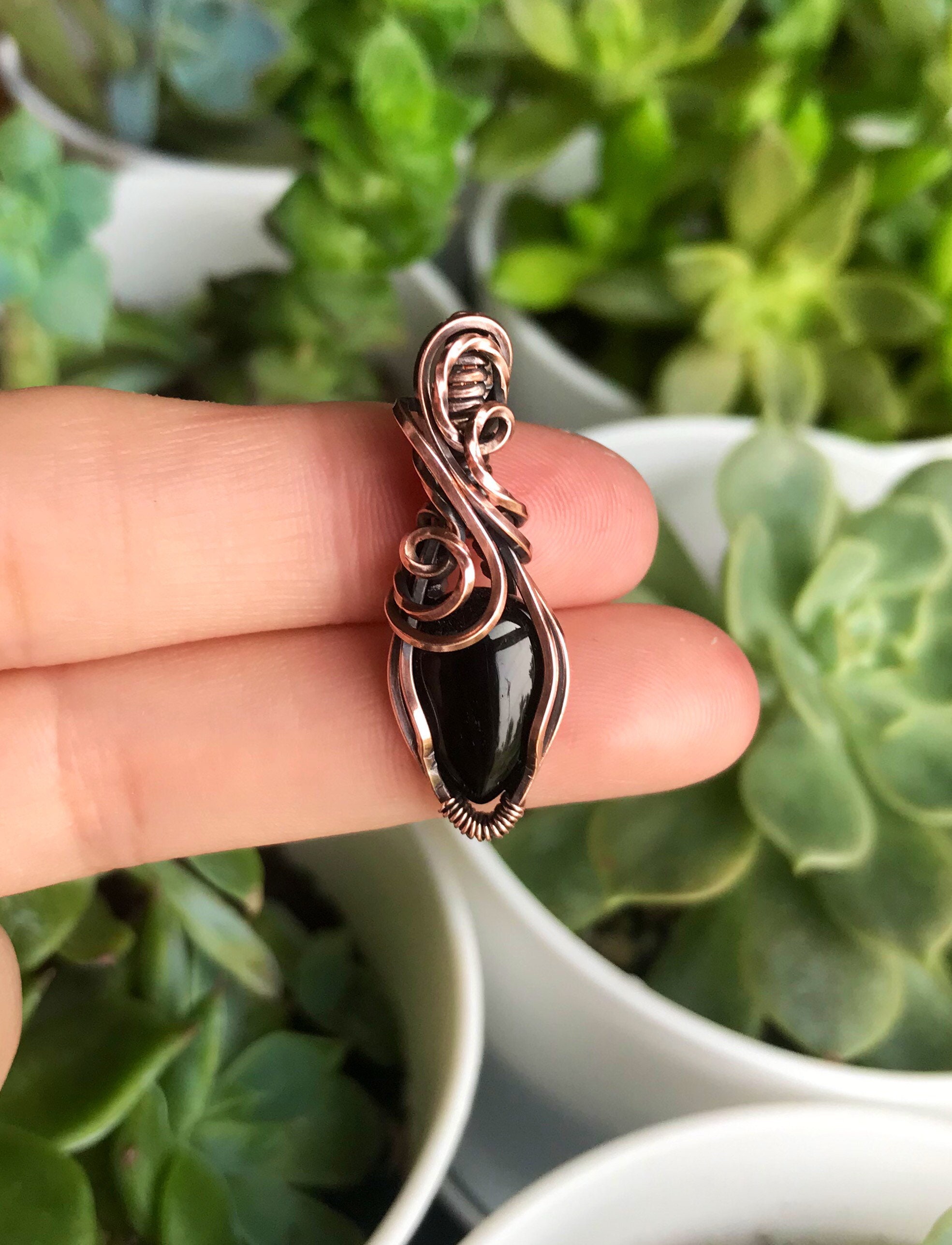 Bali Studs - Copper Obsidian