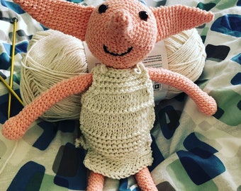 Hand Crocheted House Elf Doll