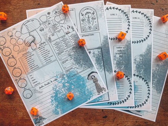 Mushroom Dnd Character Sheet Feywild Character Sheet Dnd 5e Etsy