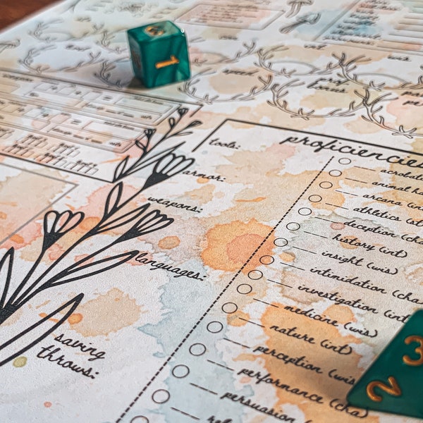 Wood Elf Druid Character Sheet Etsy