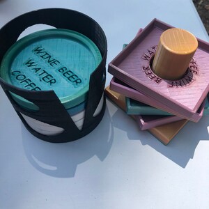 COASTERS with HOLDER - CUSTOMIZABLE