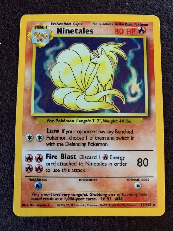 Buy Ninetales Holofoil 12/102 Base Set Rare Pokemon Card REAL Online in  India - Etsy