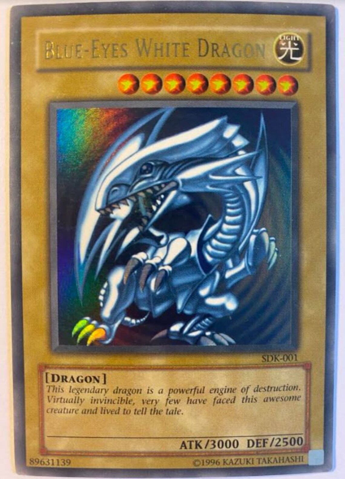 REAL Blueeyes White Dragon, SDK001 Lightly Played Etsy
