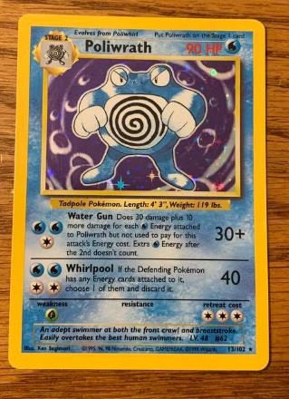 Poliwrath Holofoil 13/102 Base Set Rare Pokemon Card, REAL CARD - Etsy Hong  Kong