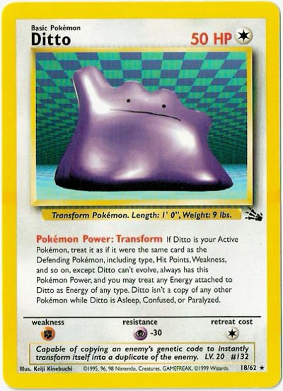 Pokemon Card Ditto 3/62 Rare Holo 50HP