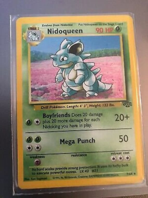 Nidoqueen Holofoil 7/64 Jungle set Rare Pokemon Card, REAL CARD