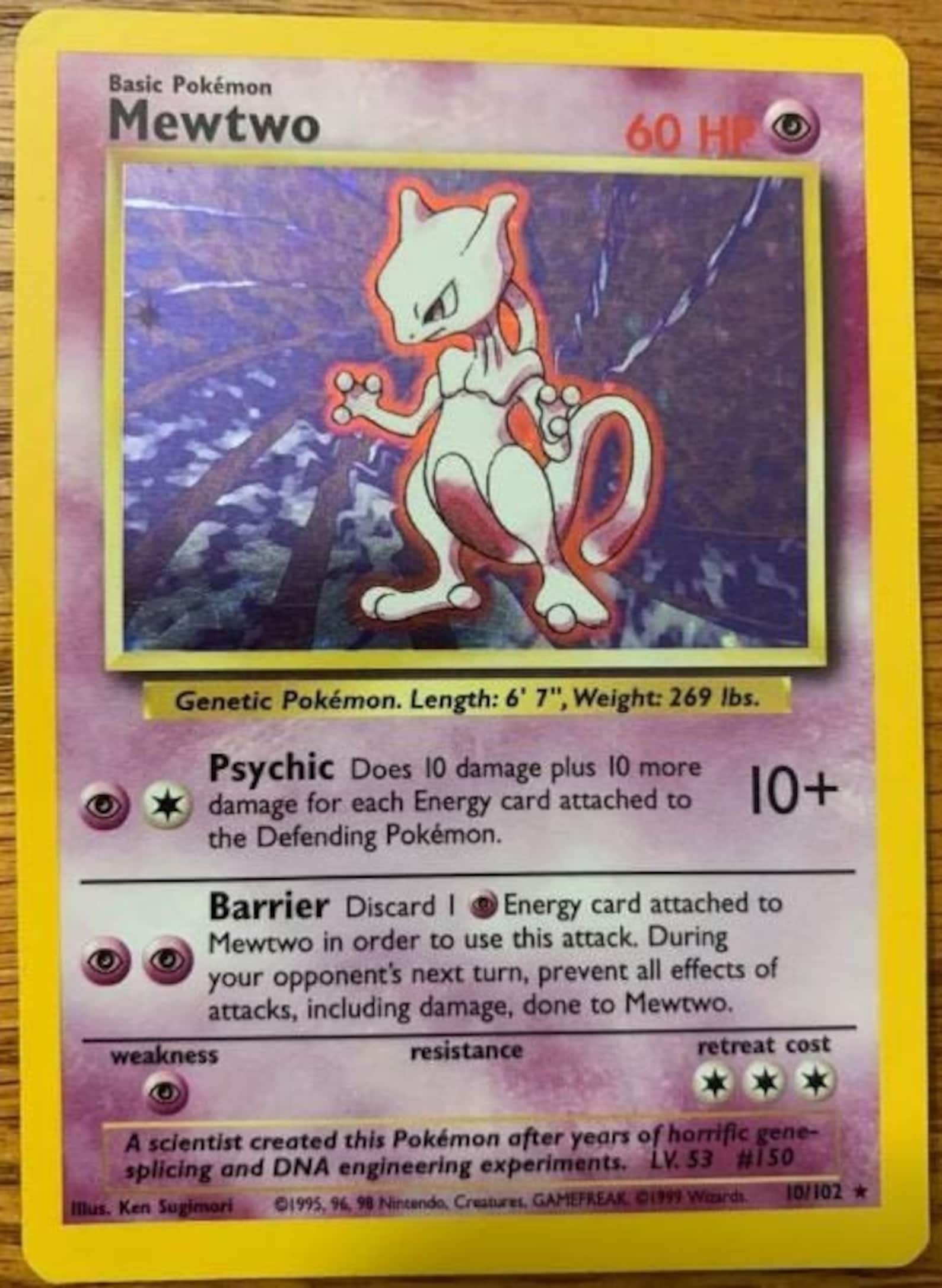 MEWTWO Pokemon Holofoil Base Set Rare Pokemon Card REAL CARD - Etsy
