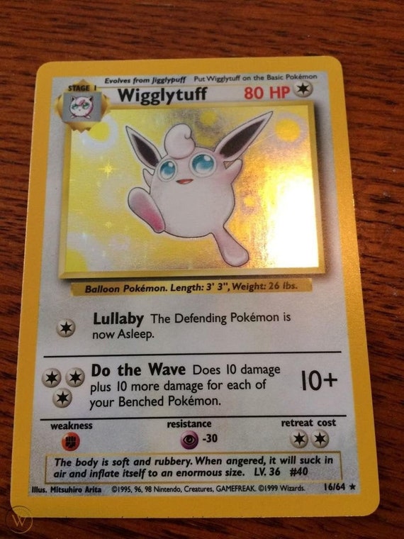 Wigglytuff Holofoil 32 64 Base Jungle Rare Pokemon Card Real Etsy