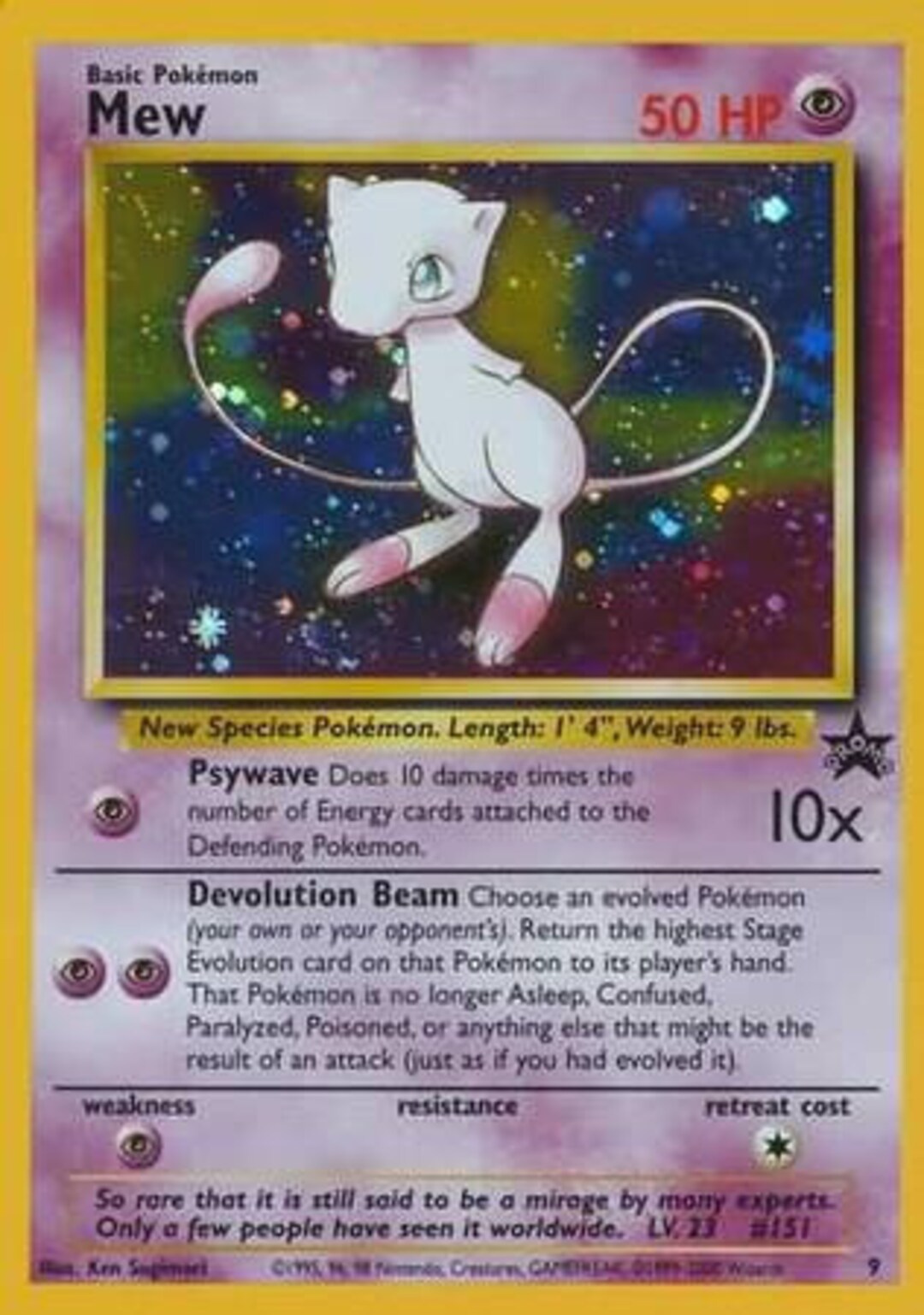 Mew Promo Holofoil Base Promo Rare Pokemon Card REAL MEW CARD 