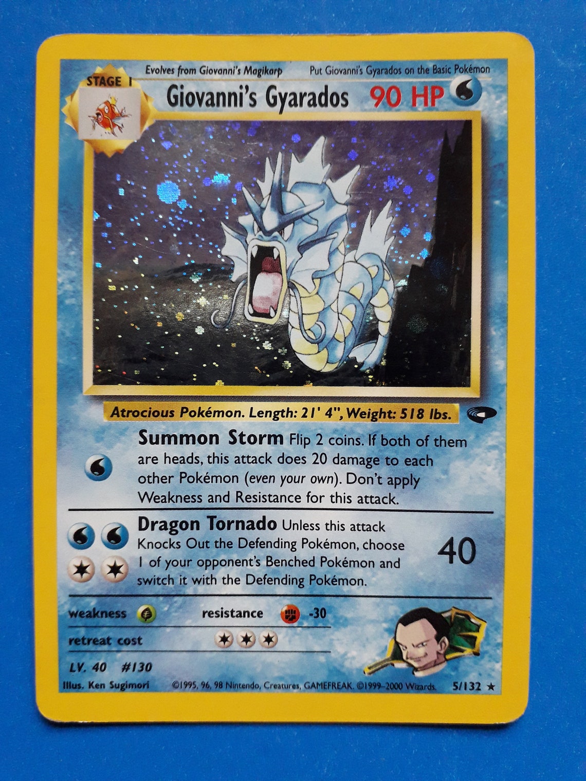 Giovanni's Gyarados Holofoil Real Card Gym Challenge Set | Etsy