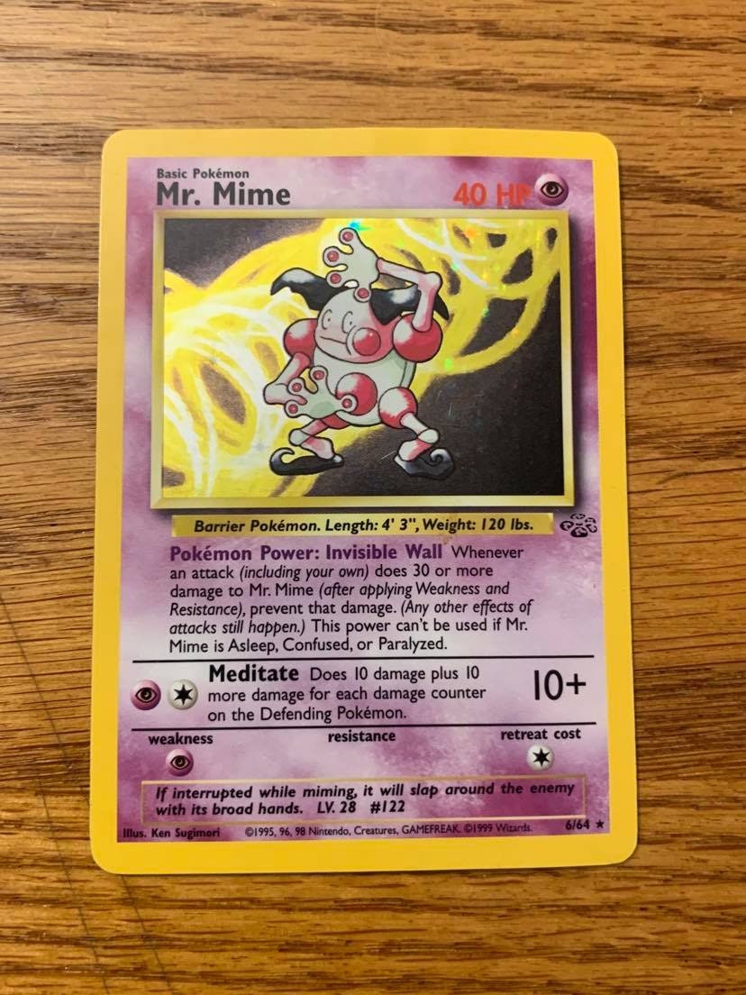 Mr.mime Holofoil 22/64 Jungle Set Rare Pokemon Card REAL CARD - Etsy