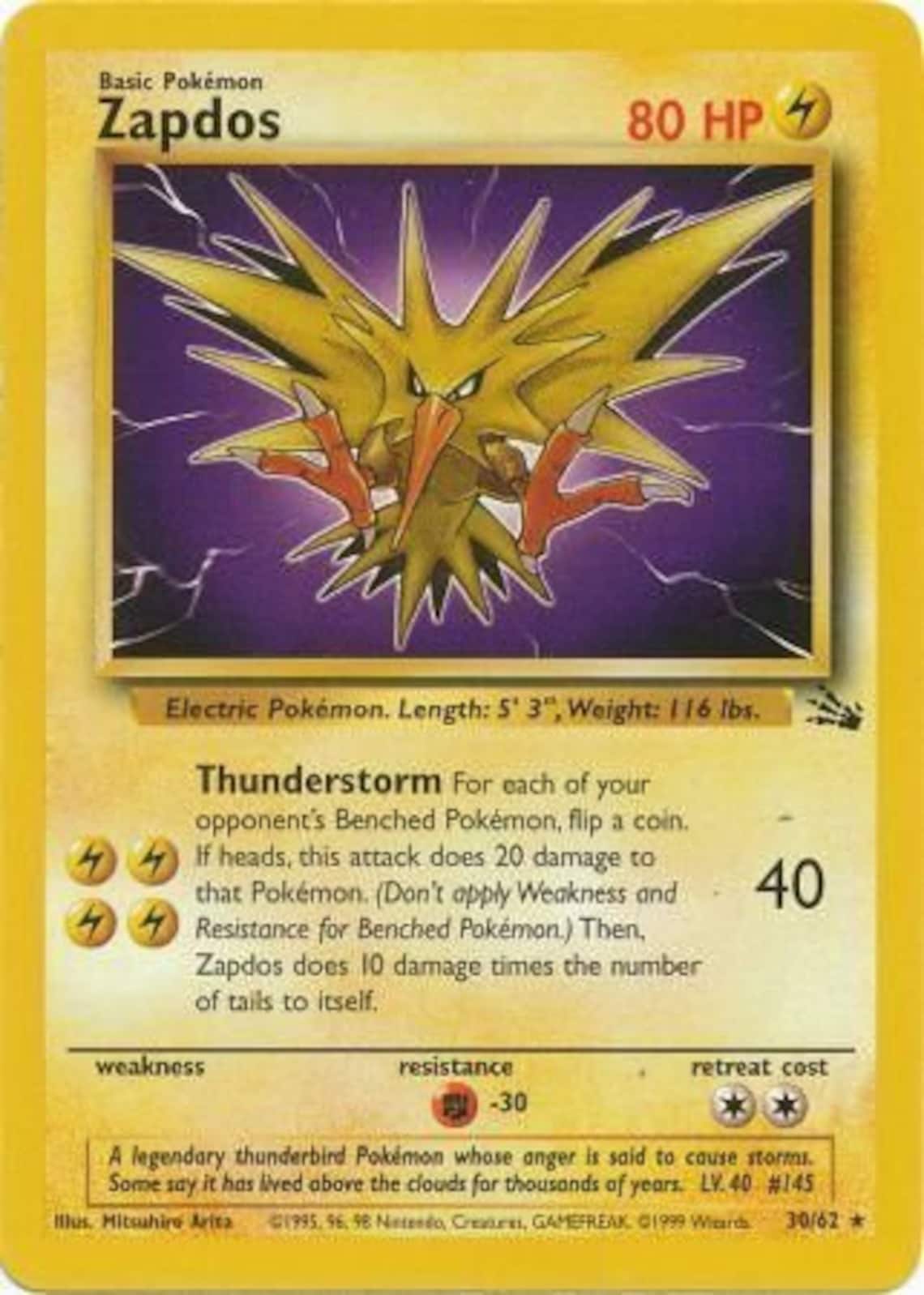 Zapdos Holofoil Lightly Used Real Card. 16/102 Base Set Rare Etsy