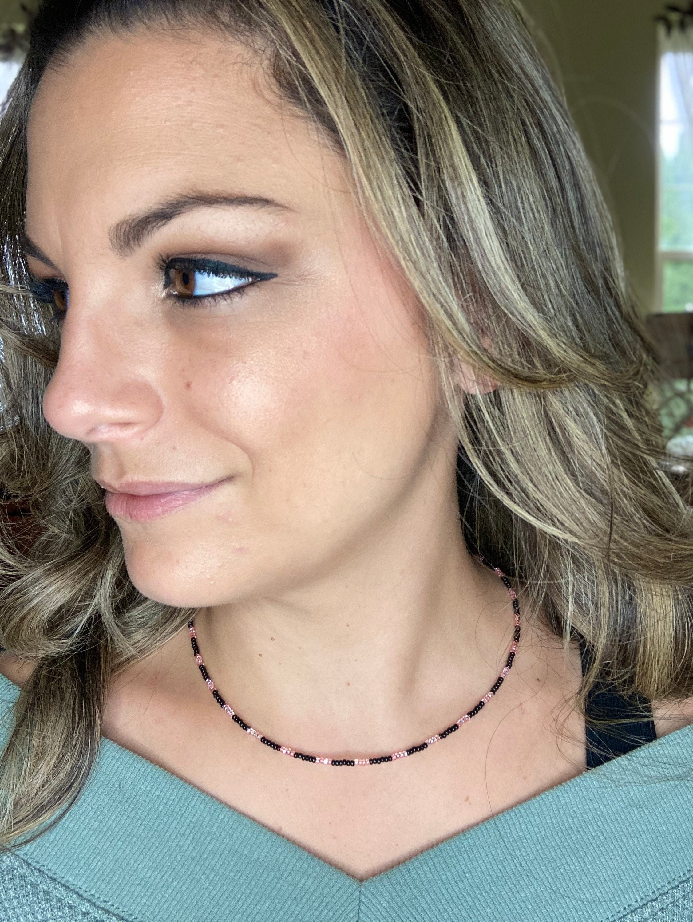 Seed Bead Necklace/ Seed Bead Choker 