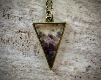 Amethyst Crushed Gemstone Pendant Necklace