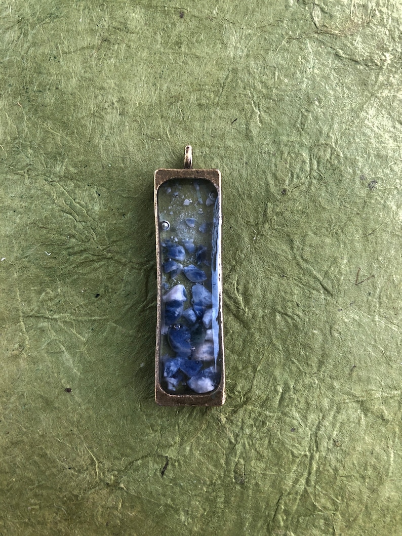 Sodalite Resin Pendant Necklace