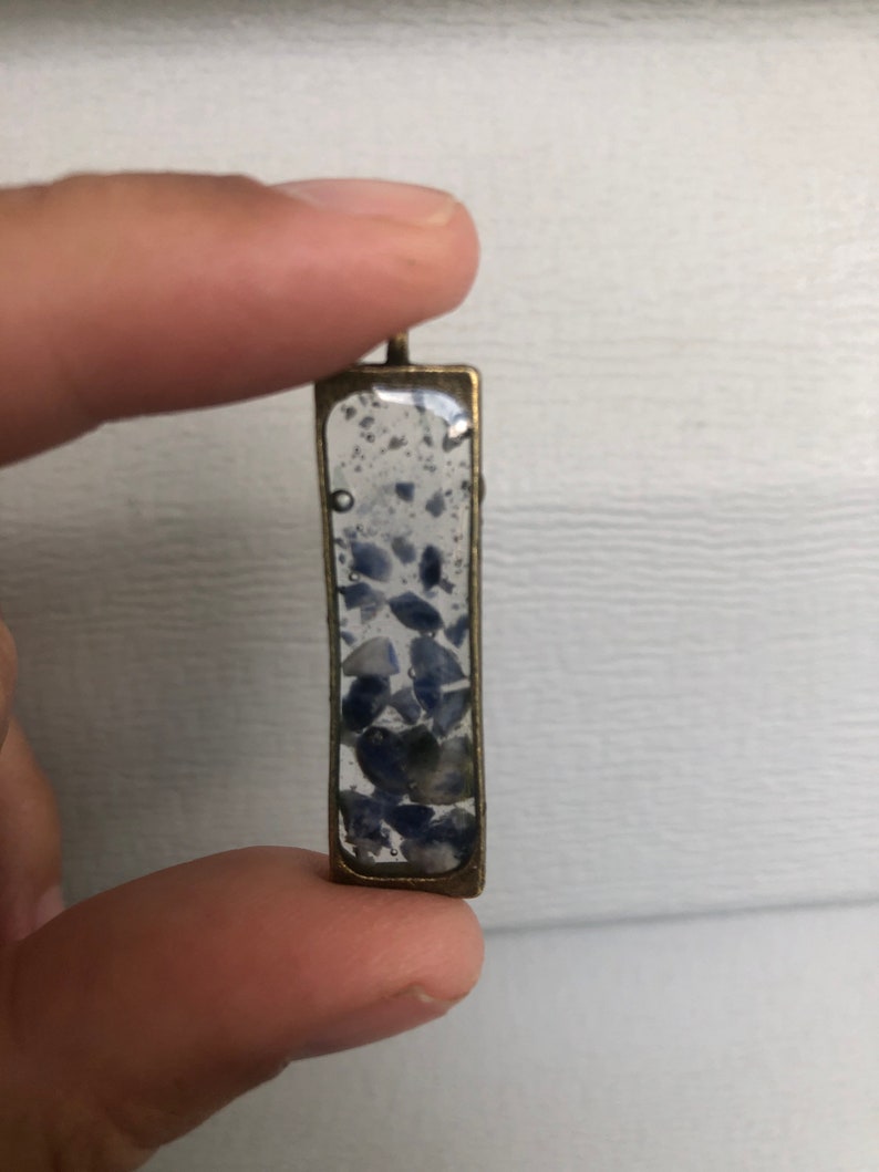 Sodalite Resin Pendant Necklace