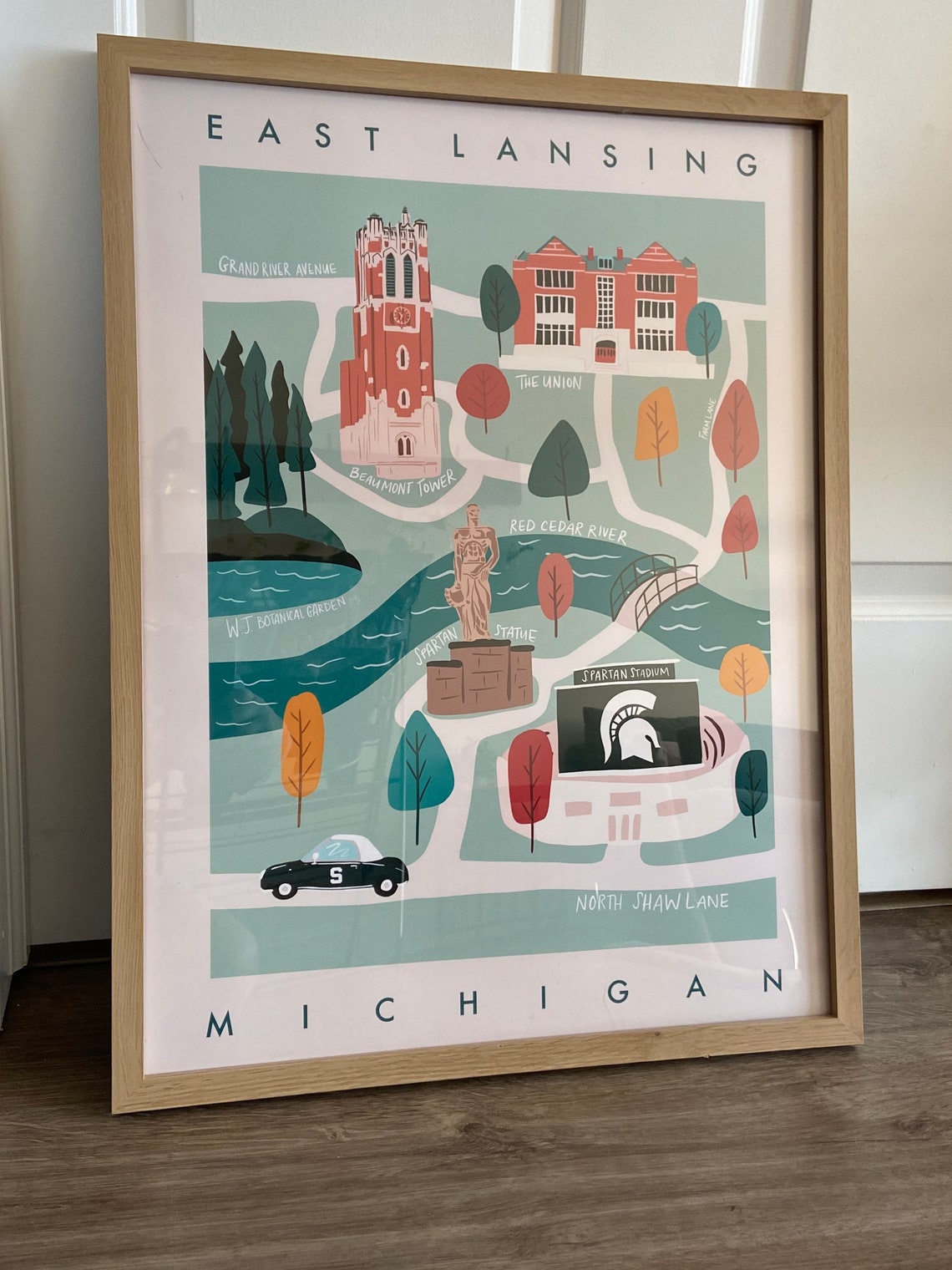 East Lansing Print 18x24 Poster Michigan State University Etsy