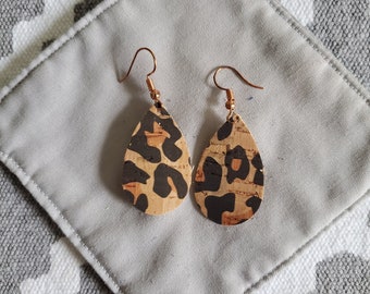 Animal Print Cork Earrings