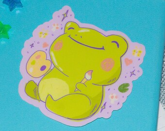 Marty the Frog Die-Cut Sticker | Original Waterproof Vinyl Cute Kawaii Gift