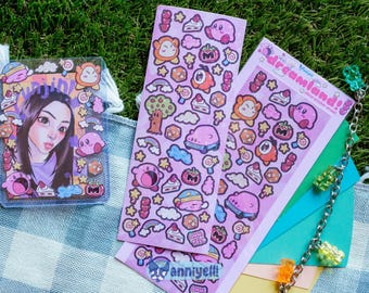 drömland! Dekorativt klistermärkesark | Polco fotokort Journaling Dekorativ söt rosa kille Scrapbooking