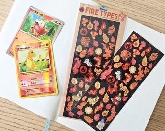 fire types! - Fanart Deco Sticker Sheet