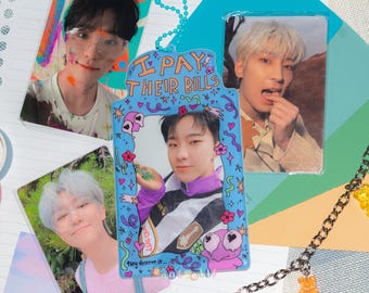 Porte-photocard PVC « Je paie leurs factures » | Porte-clés sac photo K-Pop