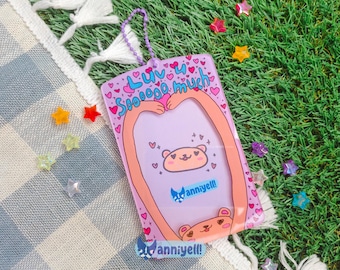 Je t'aime tellement ! Porte-photocard acrylique | Porte-clés porte-photocard K-Pop violet en acrylique
