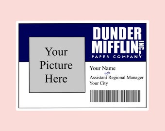 Custom Dunder Mifflin Name Tag Vinyl Sticker 