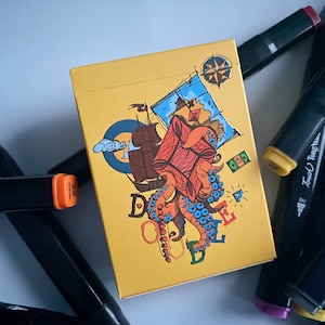 Cartas de baralho Doodle Playing Art, cartas de baralho de pôquer totalmente personalizadas e luxuosas