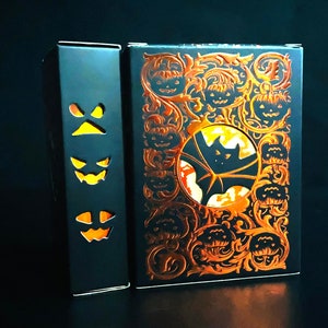 Spooky Pumpkins Gilded playing cards, fully custom and luxury poker playing cards