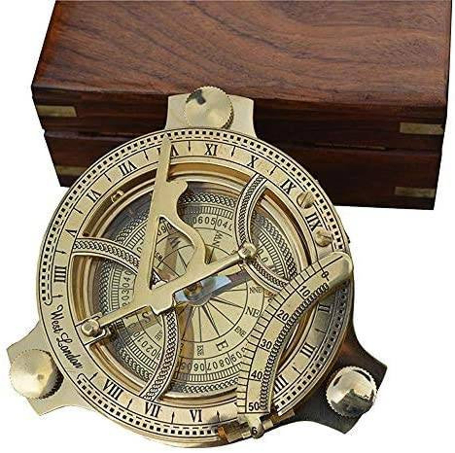 4 Inches Sundial Compass Solid Brass Sun Dial Beautiful Nautical