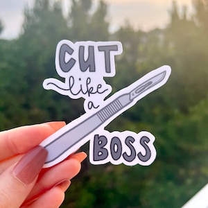 Cut Like A Boss Sticker / Veterinary Surgeon Sticker / Healthcare Sticker / Scrubs Sticker / Surgery Sticker / Vet Med