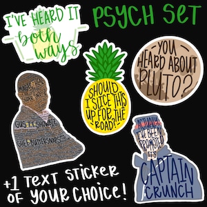 Psych Sticker Set / Psych Stickers / Shawn and Gus / Psych Con / Psychodelphia Trading Stickers