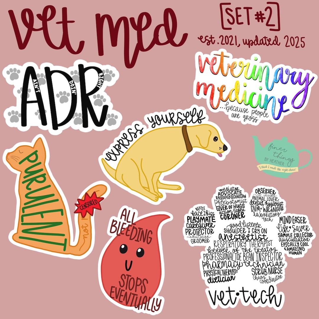 Veterinary Medicine Sticker Set #2 / Vet Med Stickers / Vet Tech ...