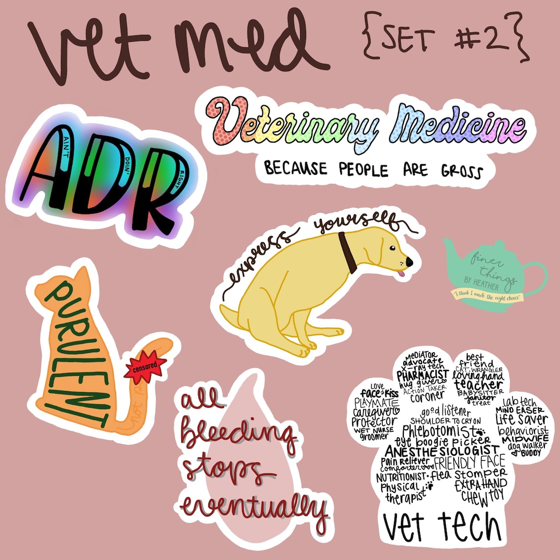 Veterinary Medicine Sticker Set 2 / Vet Med Stickers / Vet Etsy