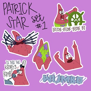 Patrick Star Sticker Set / Leedle Leedle Leedle Lee / Is This The Krusty Krab / SpongeBob SquarePants Sticker / Nickelodeon Forever