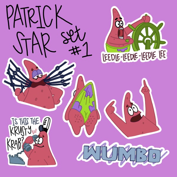 Patrick Star Sticker Set / Leedle Leedle Leedle Lee / Is This The Krusty Krab / SpongeBob SquarePants Sticker / Nickelodeon Forever