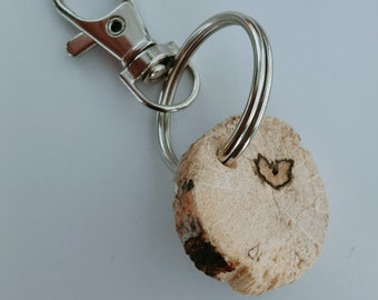 Personalised Wooden Keyring in Gift Pouch