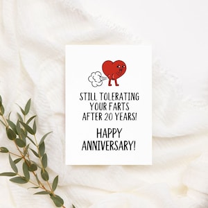 imprimível ainda tolerando seus Farts após 20 anos Cartão Comemorativo | Download instantâneo | Aniversário engraçado | Cartão de aniversário para marido |