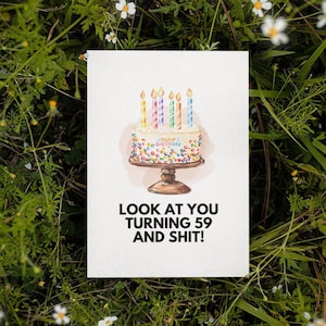 Printable 59th Birthday Card | Instant Download | Funny Birthday Card | Birthday Card For Her | Birthday Card For Him | Sarcastic Birthday