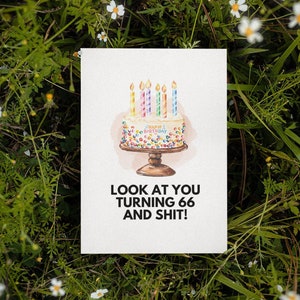 Printable 66th Birthday Card | Instant Download | Funny Birthday Card | Birthday Card For Her | Birthday Card For Him | Sarcastic Birthday