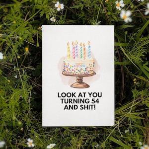 Printable 54th Birthday Card | Instant Download | Funny Birthday Card | Birthday Card For Her | Birthday Card For Him | Sarcastic Birthday