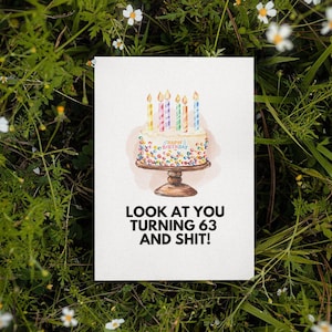 Printable 63rd Birthday Card | Instant Download | Funny Birthday Card | Birthday Card For Her | Birthday Card For Him | Sarcastic Birthday