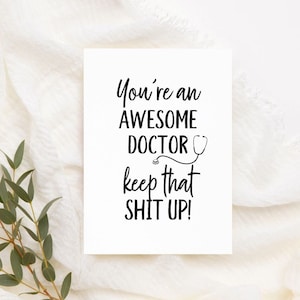 Printable You&#39;re An Awesome Doctor Card Funny Doctor Card Digital Download Doctor Birthday Card Doctor Appreciation Card