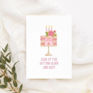 Cartão de aniversário para coquete imprimível, download instantâneo, cartão de aniversário feminino para ela coquete, cartão de feliz aniversário para impressão, cartão de aniversário engraçado