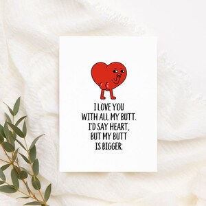 Printable I Love You With All My Butt Card | Instant Download | Funny Anniversary Card | Dirty Valentines Card | Naughty Anniversary Card