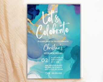 Let's Celebrate Invitation Template - Etsy