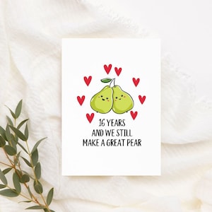 Tarjeta de pera perfecta imprimible Descarga instantánea Tarjeta divertida de 16 años Tarjeta de aniversario Tarjeta de aniversario Tarjeta del decimosexto aniversario para él o ella