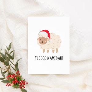 Cartão imprimível de Navidad do velo de <br> Entrega Rápida? Cartão de Natal | cartão engraçado dos carneiros | Cartão de Natal engraçado da chalaça | amante dos carneiros cartão comemorativo | Cartão de feriado com trocadilhos
