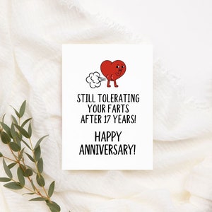 Carte imprimable tolérant toujours vos pets après 17 ans | Téléchargement instantané | Anniversaire drôle | Carte d'anniversaire pour mari |